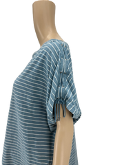 Ralph Lauren Womens Striped Crewneck, Lace-Shoulder Top, Size XL