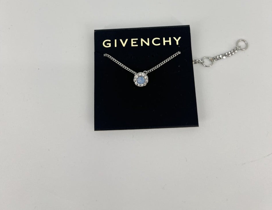 Givenchy Pave Pendant Necklace, Silver-tone