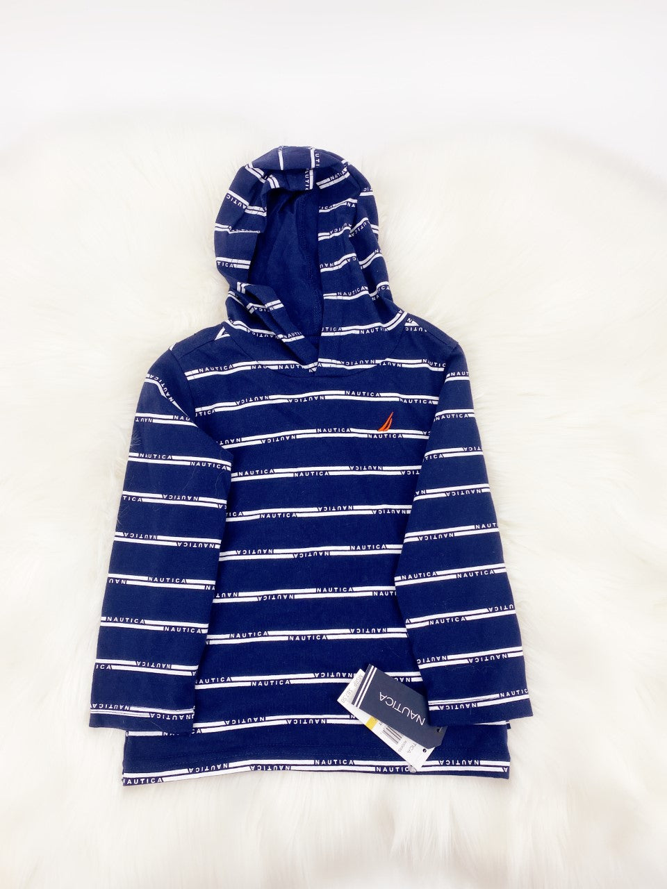 Nautica Toddler Boys Hooded Logo-Stripe Sweatshirt, Size 3T