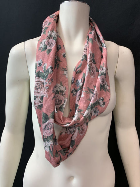 Women Floral Design Lightweight Soft Infinity Scarf