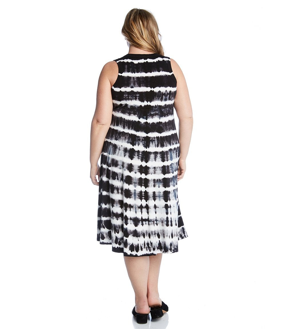 Karen Kane Womens Plus Size Tie Dye Hi Lo Hem Dress, Size 0X