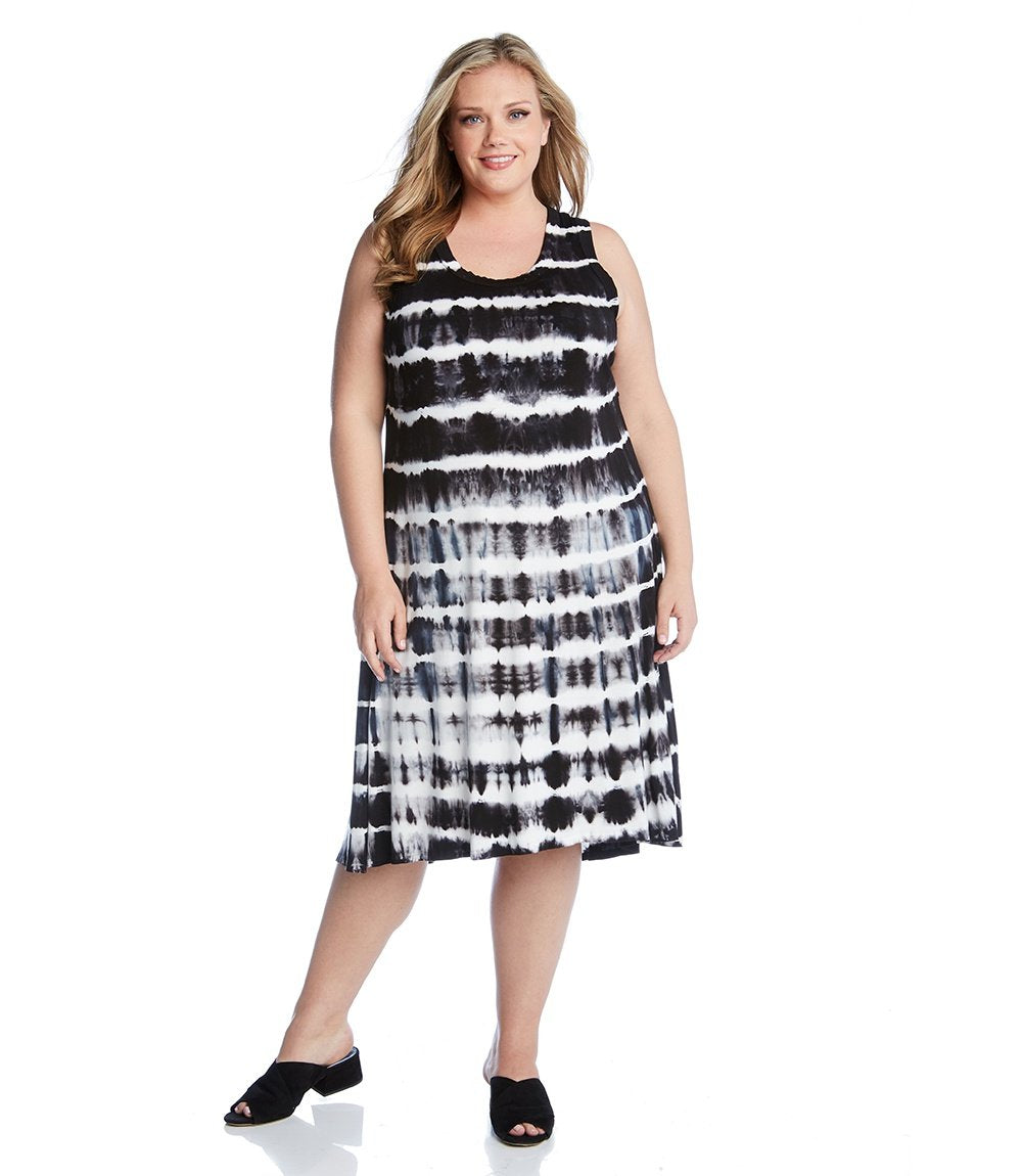 Karen Kane Womens Plus Size Tie Dye Hi Lo Hem Dress, Size 0X