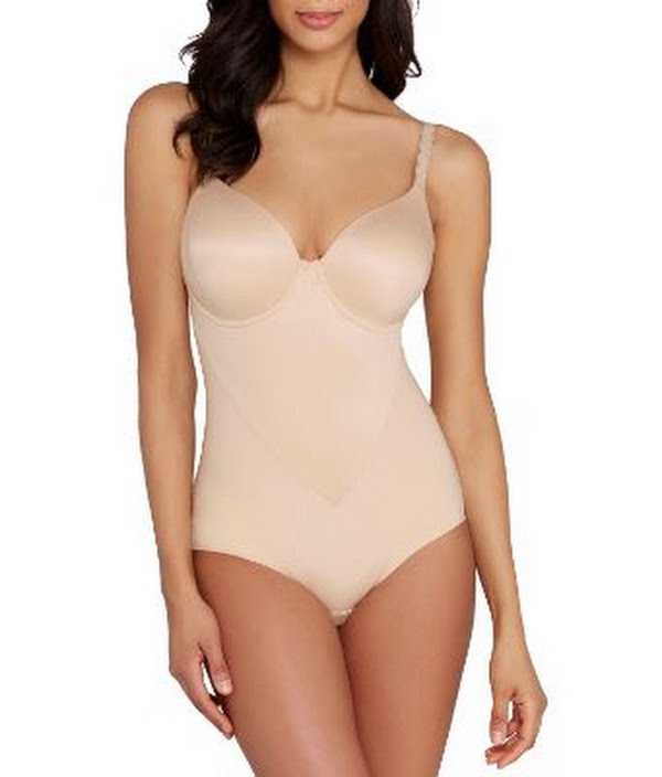 Flexees by Maidenform Womens Body Shaper With Built-In Bra Latte Lift 40D