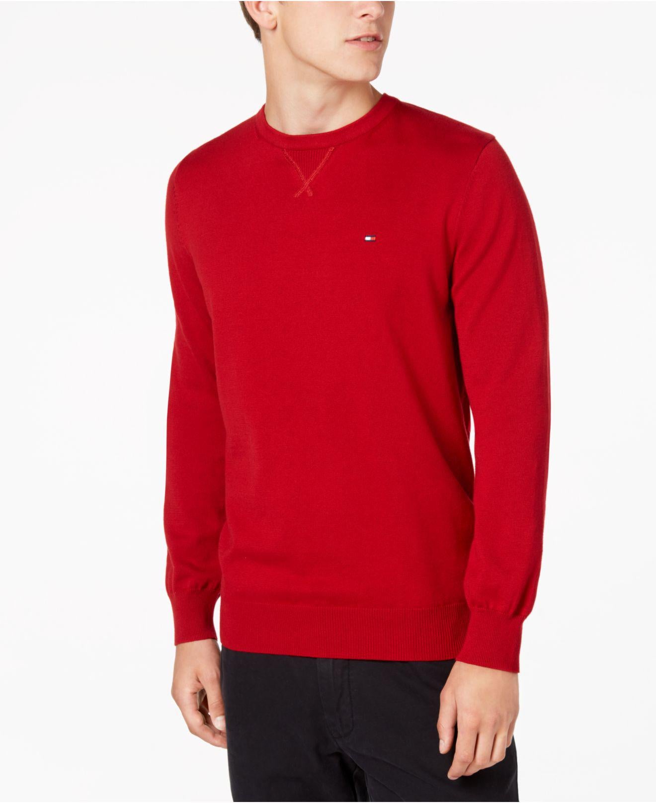 Tommy Hilfiger Mens Signature Crew-Neck Classic Fit Sweater