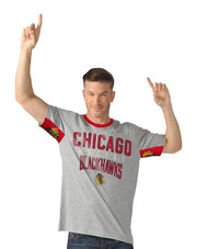 Chicago Blackhawks Mens Cut Back Short Sleeve Fashion Top, Size 2XL