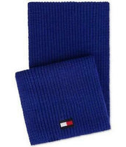 Tommy Hilfiger Mens Logo Patch Scarf, Blue, Long (60 in. and up)