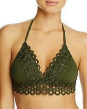 Becca Siren Halter Top in Bayleaf 583187-BAY Green, Size Small