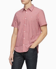 Calvin Klein Mens Striped Short Sleeve Button-Down Shirt, Size XL