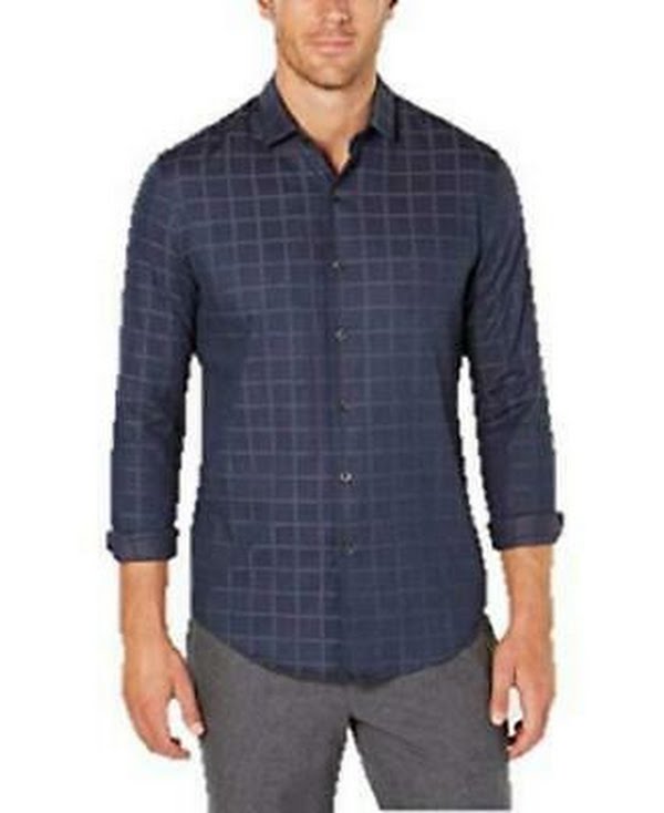 Tasso Elba Mens Windowpane Button Up Shirt, Size Small – Vanessa Jane