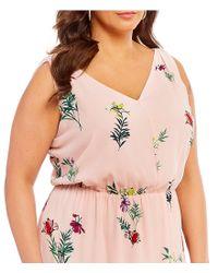 Vince Camuto Womens Pink Plus Size Tropical Garden Maxi Dress, Size 3X