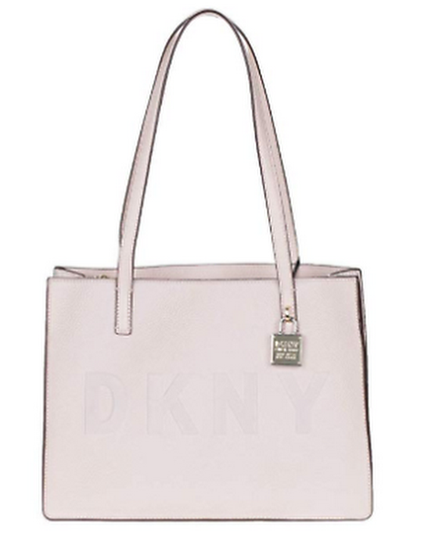 DKNY Commuter Pebble Leather Logo Tote-Lavender