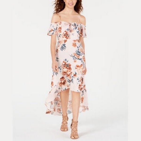 American Rag Juniors Printed Cold-Shoulder Dress