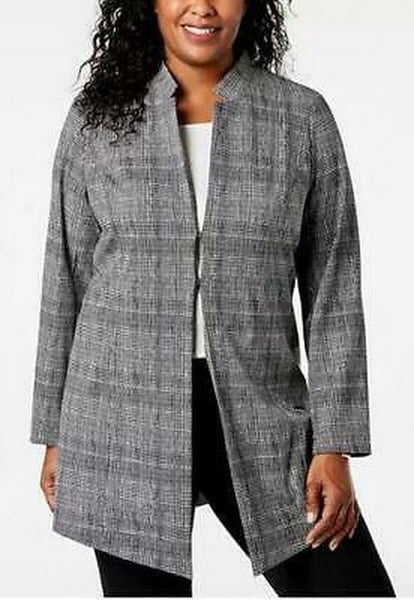 Alfani Women's Jacket Plus Houndstooth Notch Collar, Size 18W