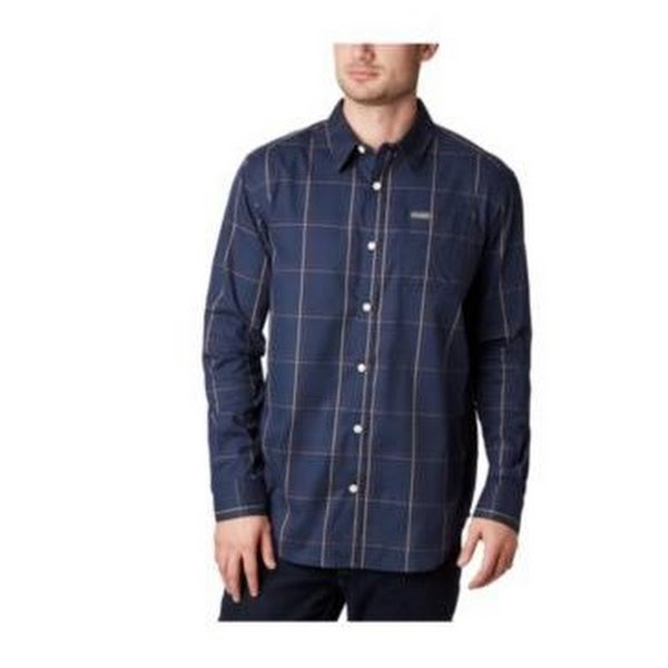 Columbia Mens Vapor Ridge III Plaid Long Sleeve Button Down Shirt