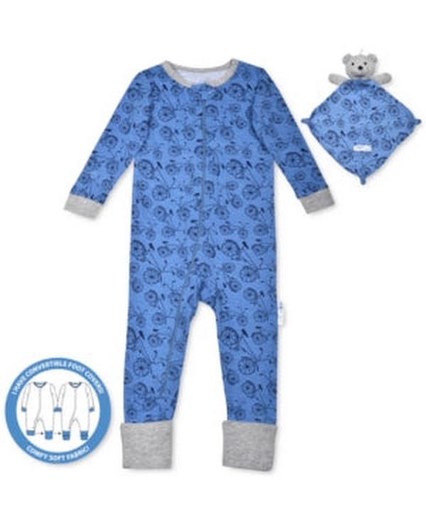Max & Olivia Baby Boys 2-Pc. Footie Pajama and Blankie, Choose Sz/Color