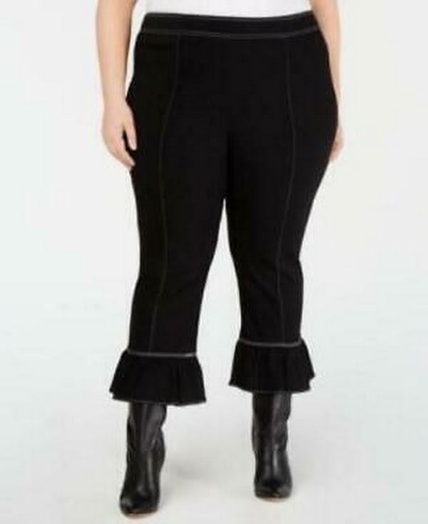 I-n-c Womens  Plus Size Bell Hem Casual Trouser Pants