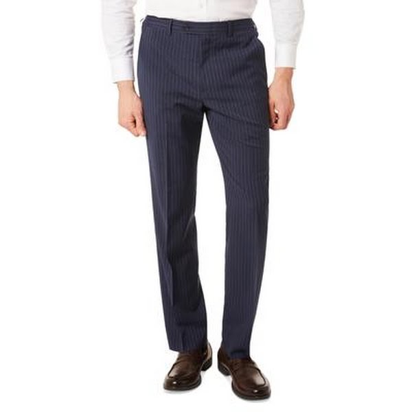Lauren Ralph Lauren Mens Classic-Fit Wool Stretch Suit Pants – Navy, Size 42X32
