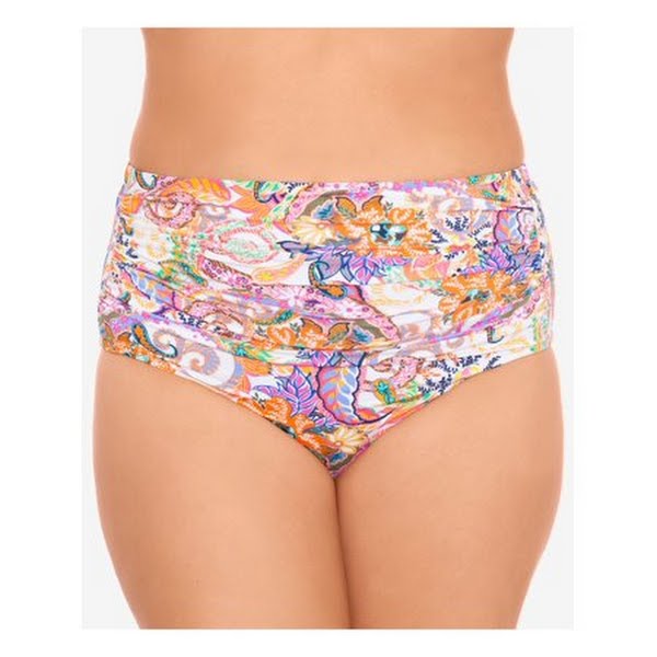 Lauren Ralph Lauren Womens Bikini Bottoms Shirred High-Waist