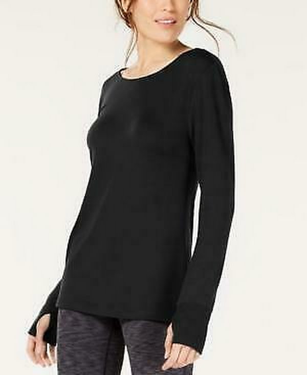 Ideology Womens Cutout-Back Gradient Top