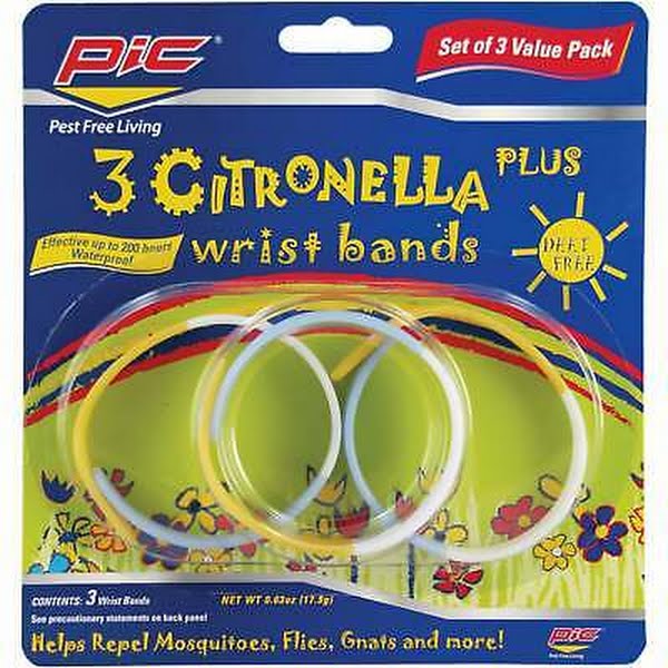 Pic Band Pic Citronella Plus Wristband, 3ct