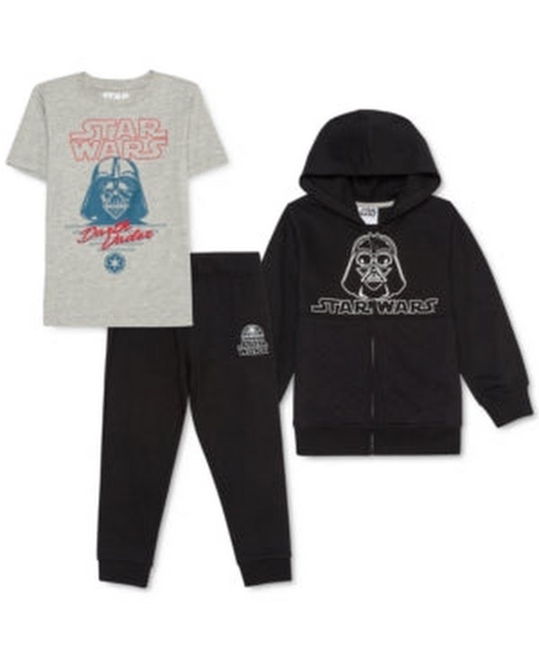 Star Wars Boys 3-Pc. Darth Vader HoodieT-Shirt and Joggers Set, Size 5