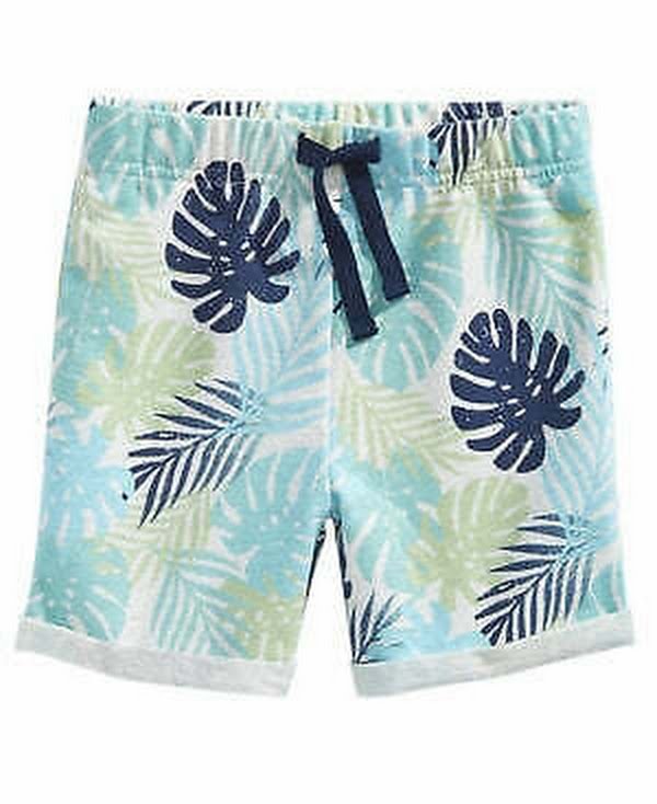 First Impressions Baby Boys Tropical-Print Shorts-3-6 Months/Snow Owl Heather