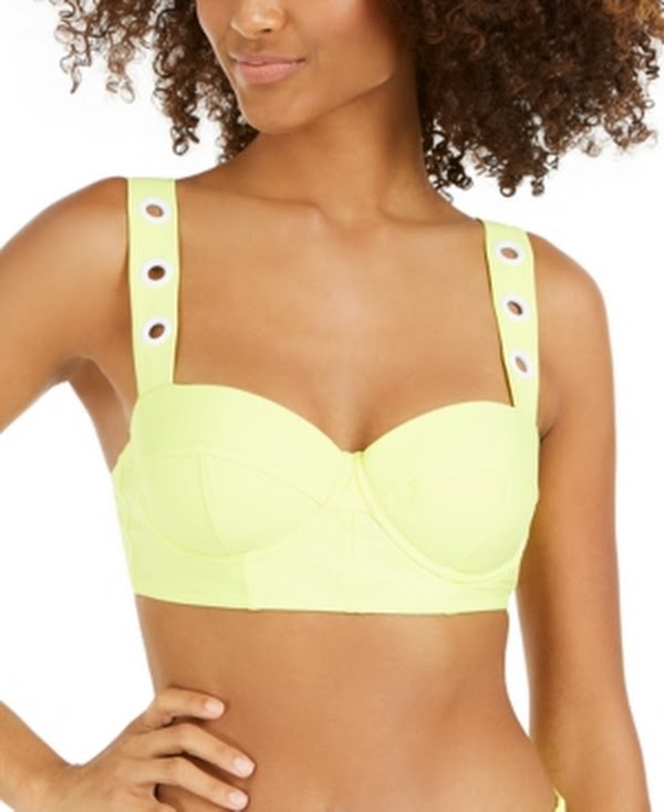 DKNY Grommet-Strap Underwire Bikini Top