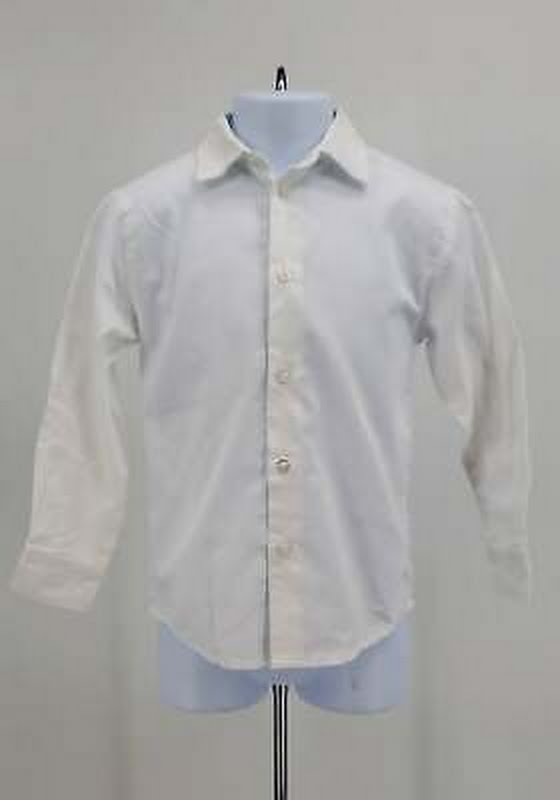 Nautica Boys Long Sleeve White Dress Shirt, 6/White