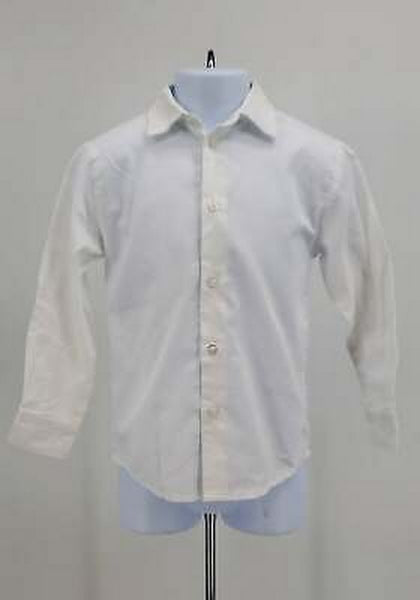 Nautica Boys Long Sleeve White Dress Shirt, 6/White