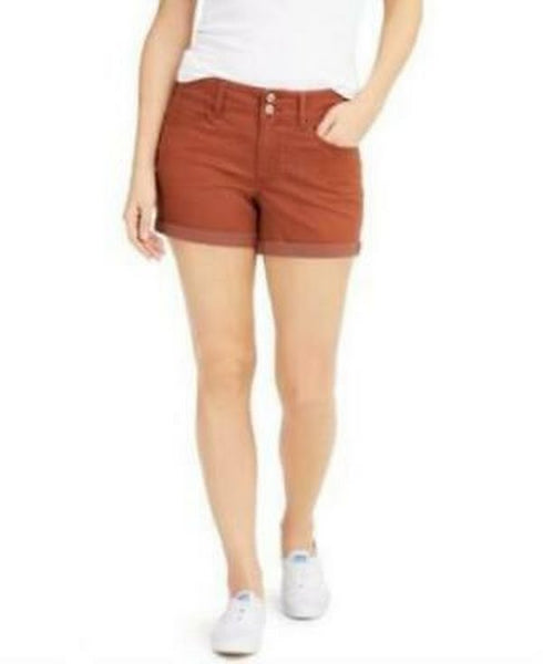 Rewash Juniors Cuffed Colored Denim Shorts