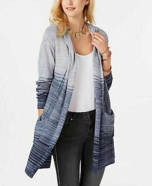 Style & Co Petite Printed Hooded Cardigan,Size Petite Small