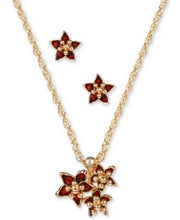 Charter Club Gold-Tone Poinsettia Pendant Necklace and Stud Earrings Set