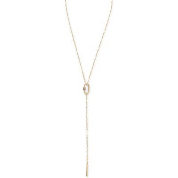 Lucky Brand Gold-Tone Multicolor Pave Lariat Necklace, 20″ + 2″ Extender