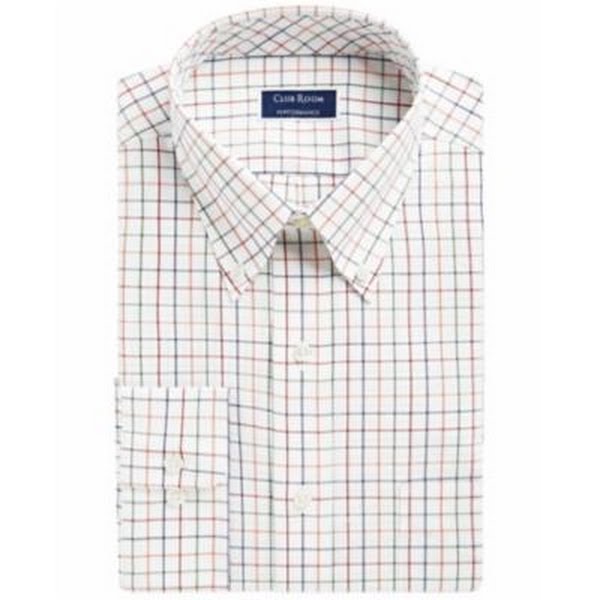 Club Room Mens Regular Fit Performance Stretch Dress Shirt - 17 32/33/ WHT Rust Claret Club Room Mens Regular Fit Performance Stretch Dress Shirt - 17 32/33/ WHT Rust Claret
