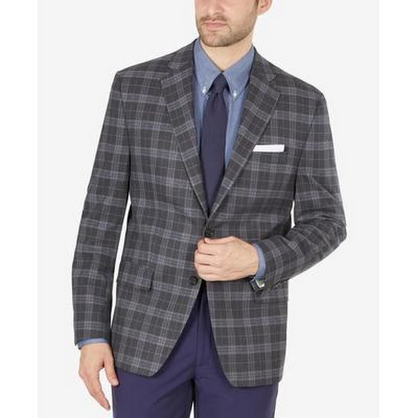 Lauren Ralph Lauren Mens Classic-Fit Ultraflex Stretch Patterned Blazer, 42L